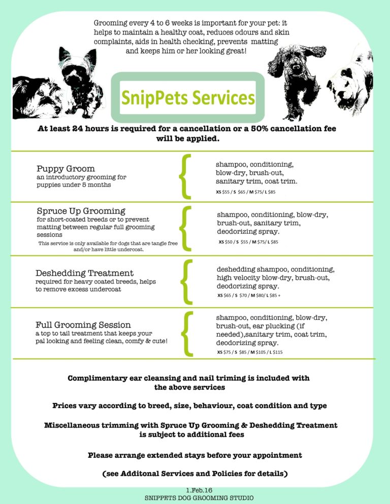 snippets dog grooming
